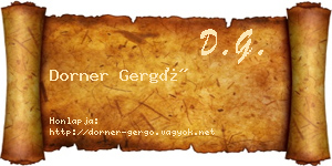 Dorner Gergő névjegykártya
